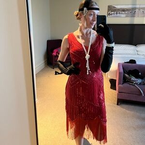 Red flapper dress - worn once